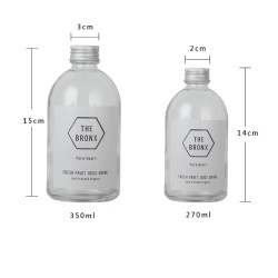 cosmetics-bottle aluminum screw cap clear glass boston bottle