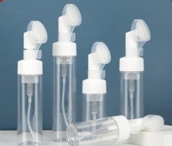 Cosmetics-Bottle 100ml 120ml 150ml 200ml cleansing mousse PET bottle with brush