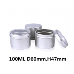 cosmetics-bottle 100ML aluminum tinplate jar with window