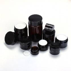 20g empty round amber cosmetic cream glass jar