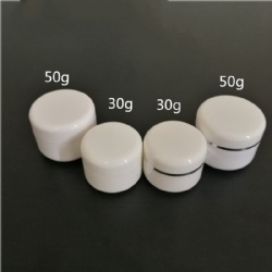 cosmetics-bottle silver edge white PP cream jar